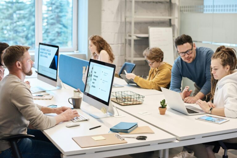 People working in front of the computer